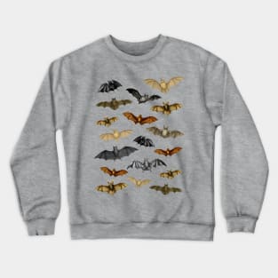 Vintage Dark Academia Bat Illustrations - Halloween Costume Crewneck Sweatshirt